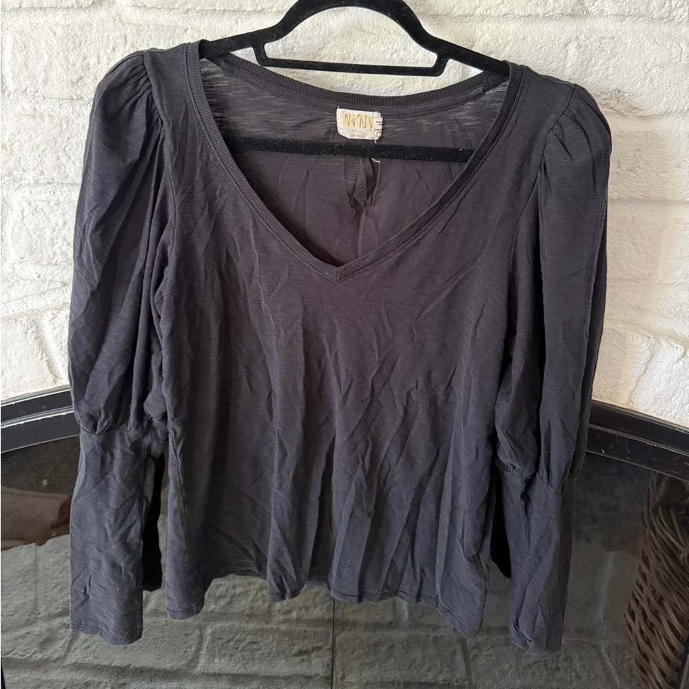 Nation Black V-Neck Top